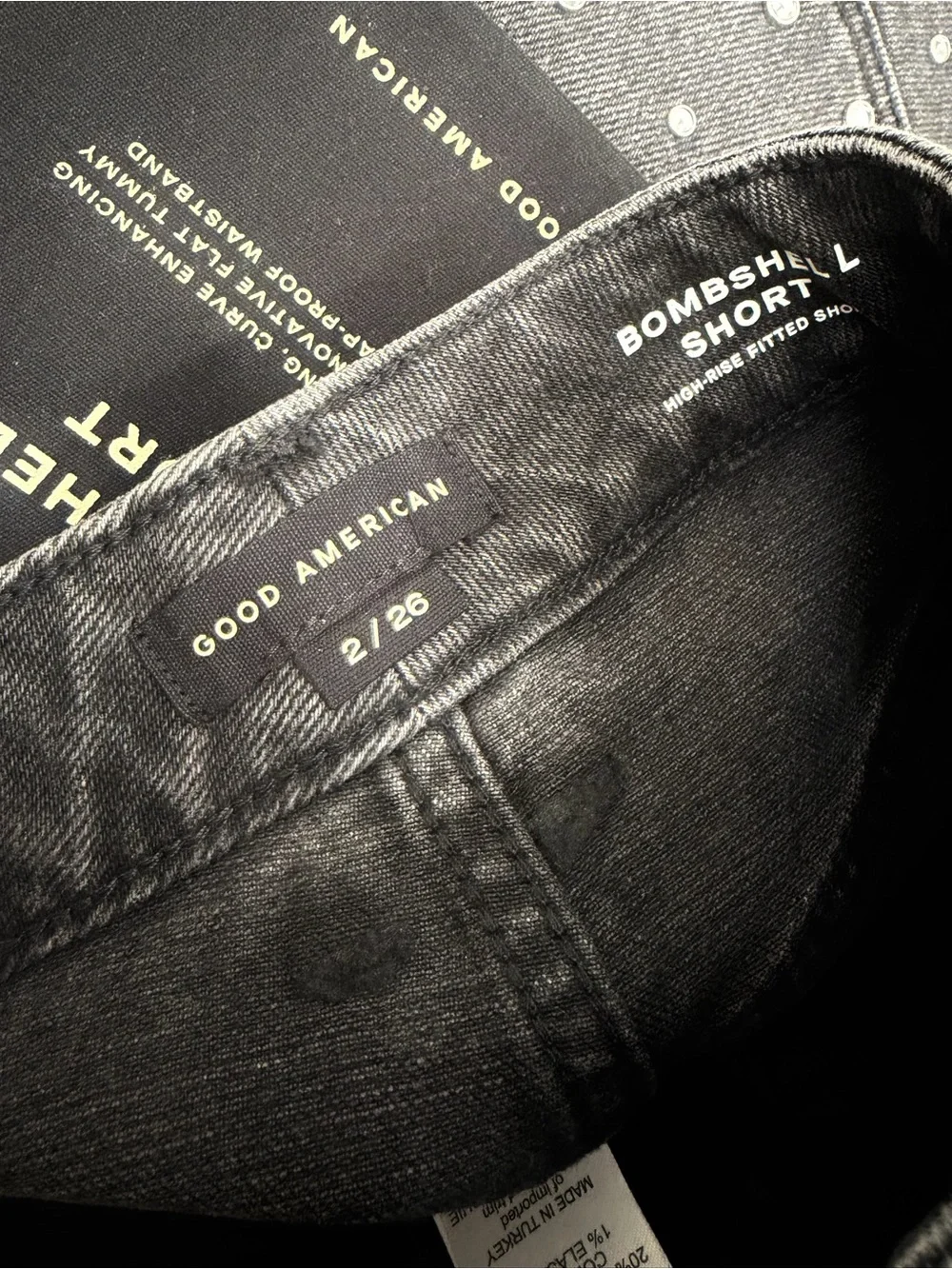GOOD AMERICAN Bombshell Crystal Denim Shorts - Picture 6 of 7